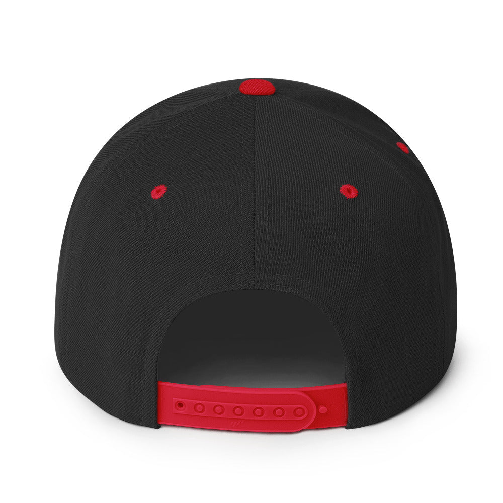 17th & Surf Kiss snapback hat back view showing the red adjustable snapback strap – 17th & Surf