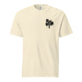 Rorschach Series Orca garment-dyed heavyweight tee front view in ivory showing small "17th & Surf" street sign chest logo – 17th & Surf