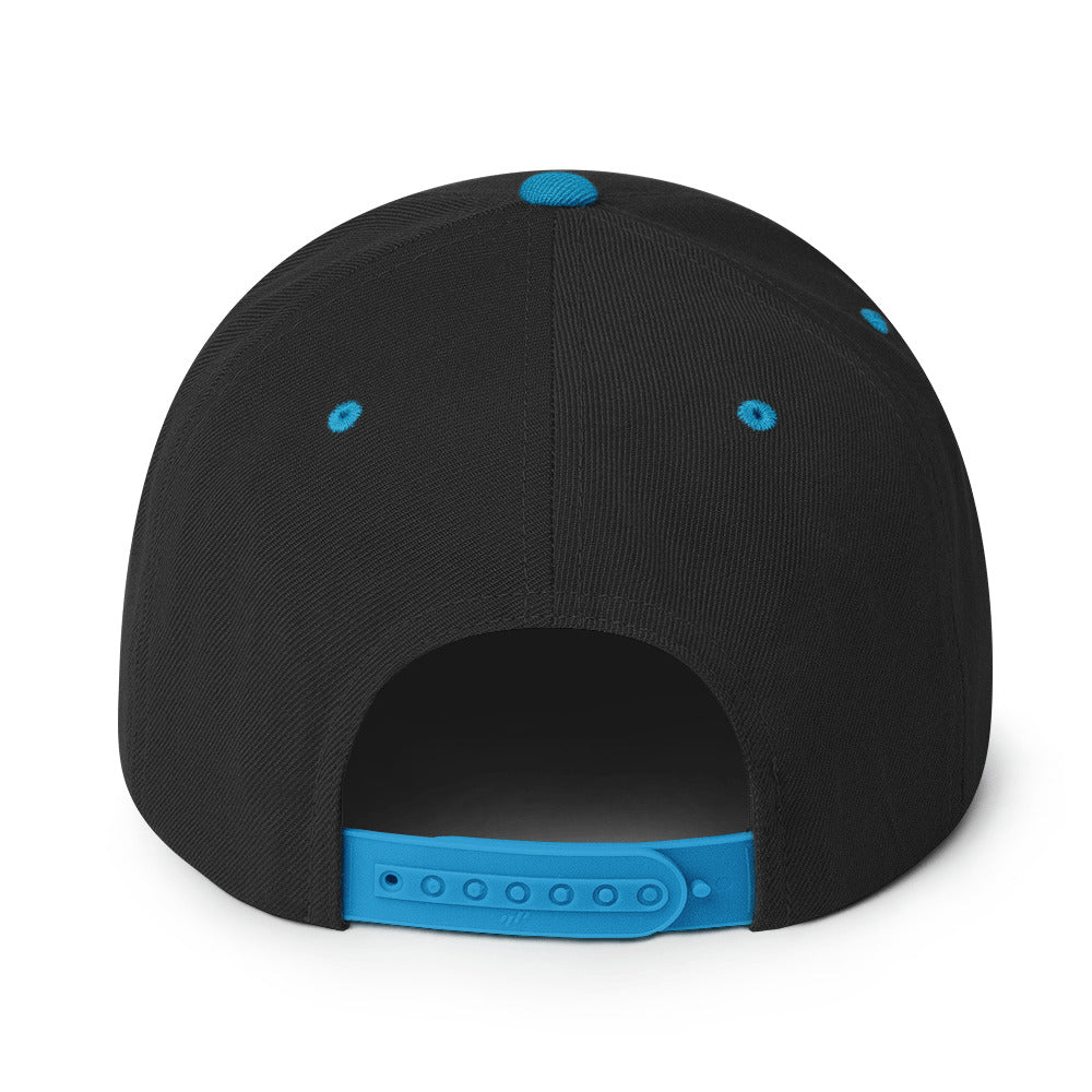 17th & Surf Stingray snapback hat back view showing the teal adjustable snapback strap – 17th & Surf