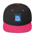 17th & Surf Tentacles snapback hat front view, black and neon pink hat with a blue and pink tentacle-themed "17th & Surf" logo – 17th & Surf
